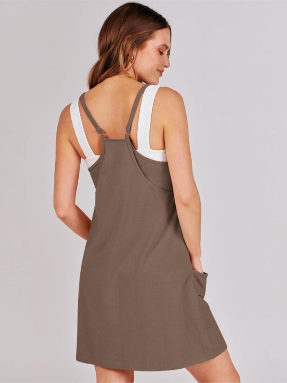Athletic Mini Romper Dress with Built-in Shorts - Picture 5 of 9